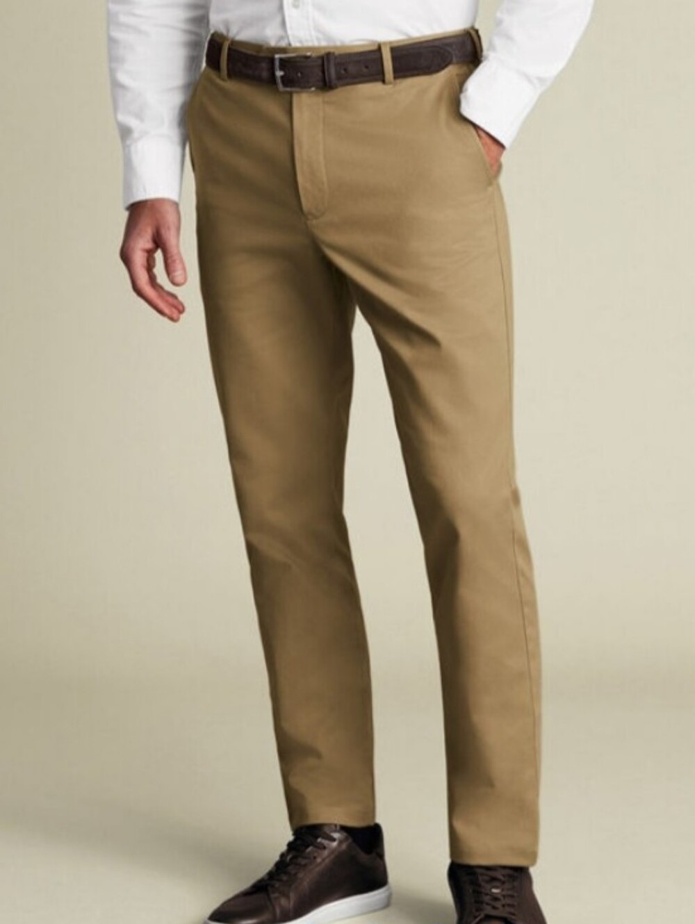 Men's Austin Reed Classic Khaki Chino Pants Flat Front 40x32 Casual Comfortable